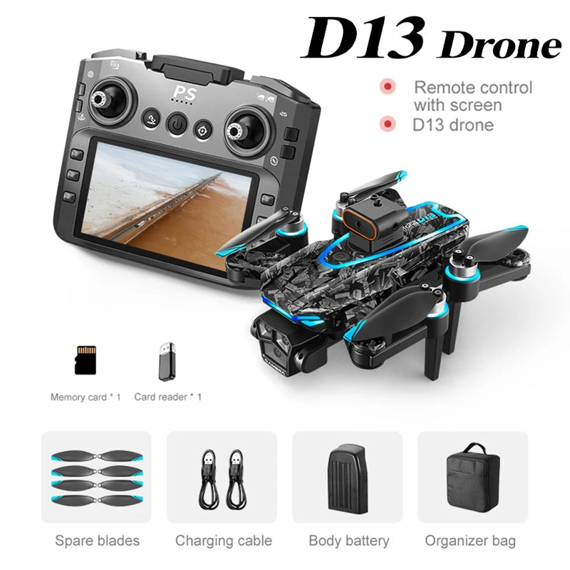 D13 Drone 4K Professional Three HD Camera with Large Screen