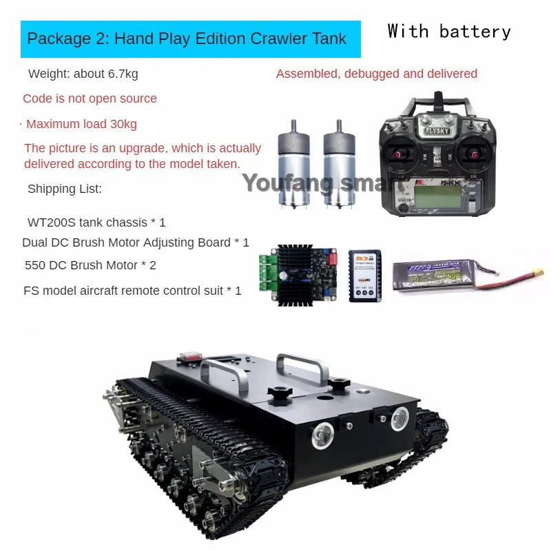 Remote Control Tank With Metal Track Shock Absorption