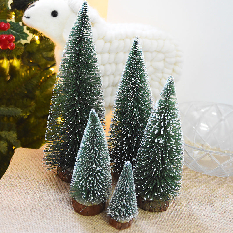 Mini Christmas Tree with Pine Needles Table Top Decoration