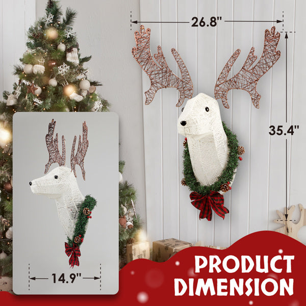Christmas Wall Mounted Deer Head With Light