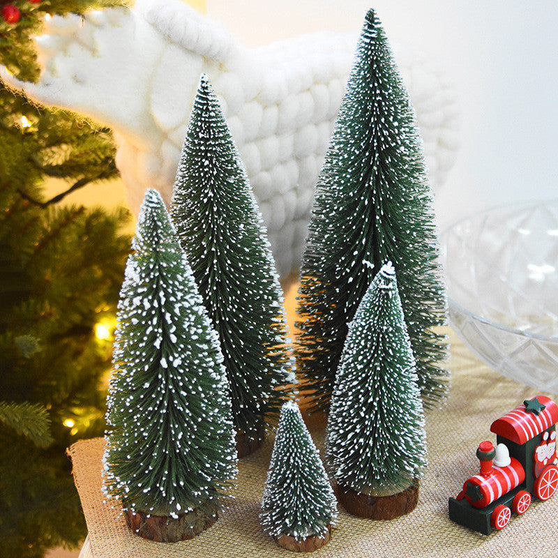 Mini Christmas Tree with Pine Needles Table Top Decoration