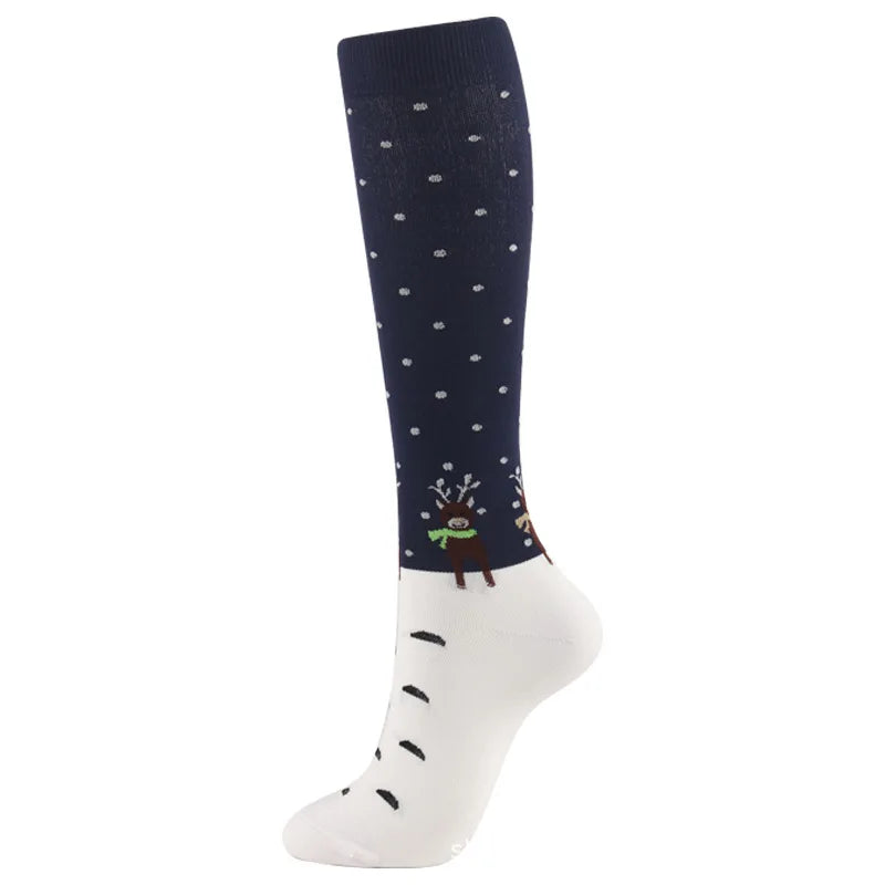 Christmas Compression Knee High Socks For Women & Men