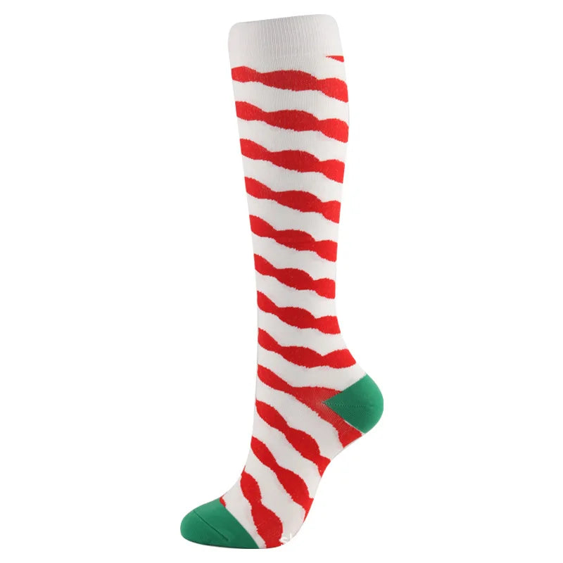 Christmas Compression Knee High Socks For Women & Men