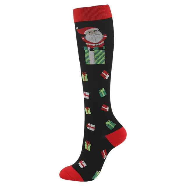 Christmas Compression Knee High Socks For Women & Men