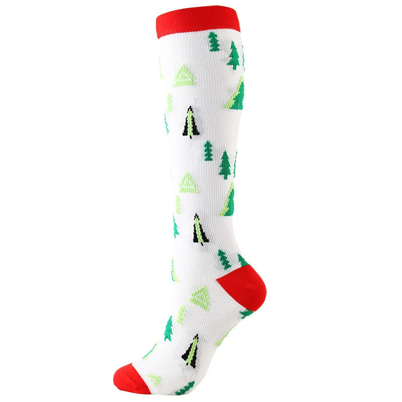 Christmas Compression Knee High Socks For Women & Men