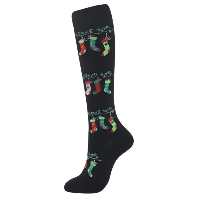 Christmas Compression Knee High Socks For Women & Men