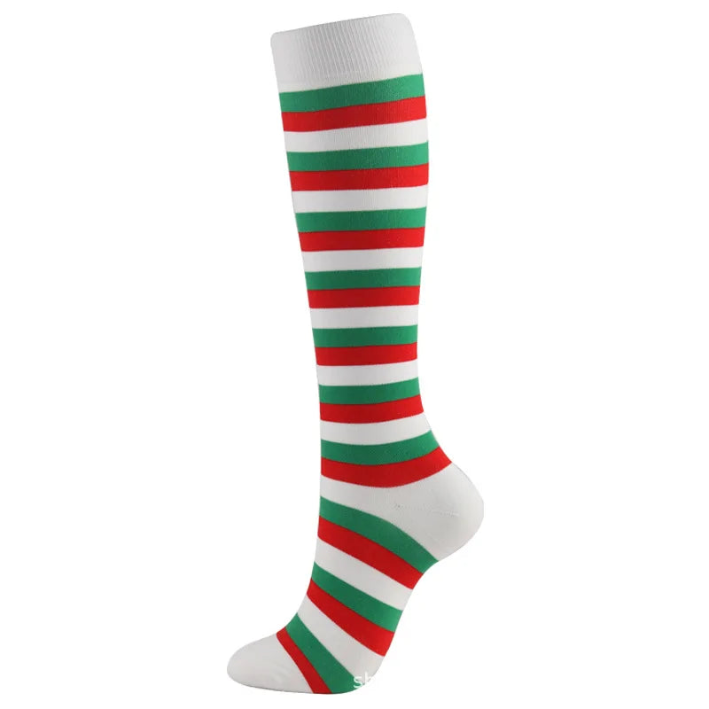 Christmas Compression Knee High Socks For Women & Men