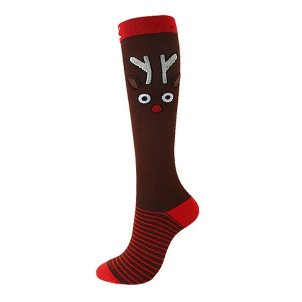 Christmas Compression Knee High Socks For Women & Men