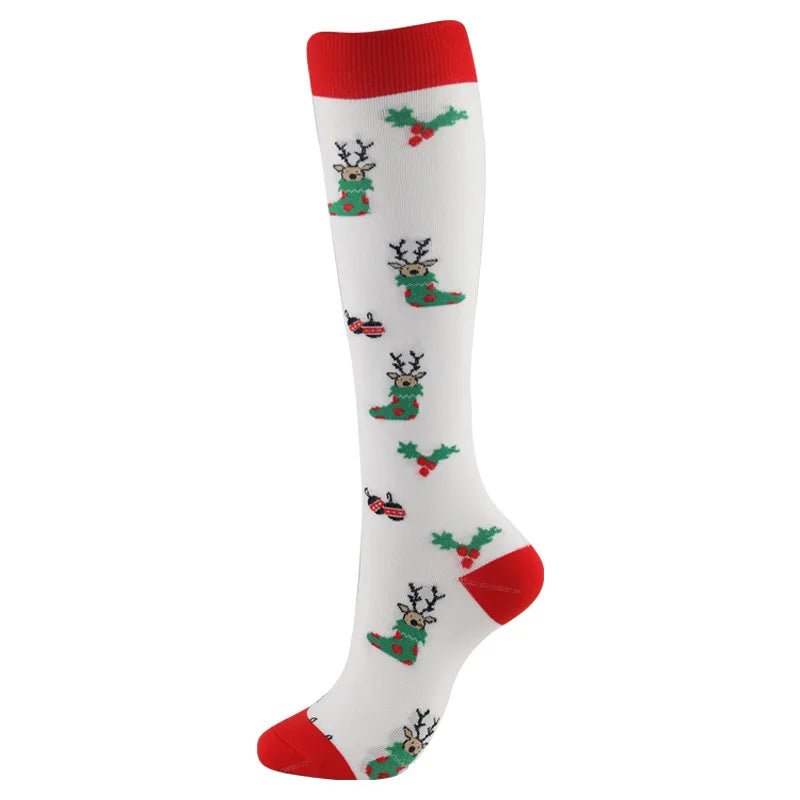 Christmas Compression Knee High Socks For Women & Men