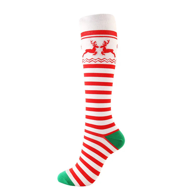 Christmas Compression Knee High Socks For Women & Men