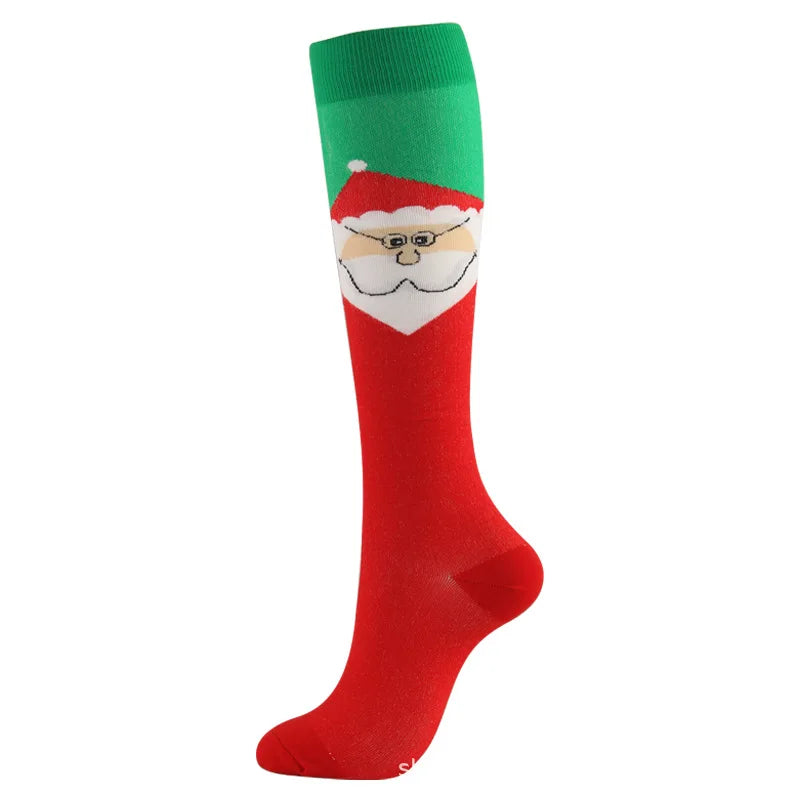 Christmas Compression Knee High Socks For Women & Men