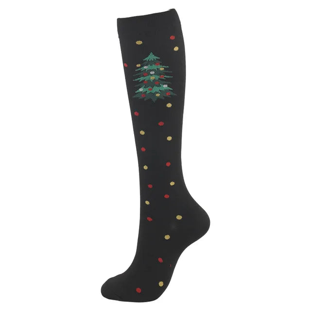 Christmas Compression Knee High Socks For Women & Men