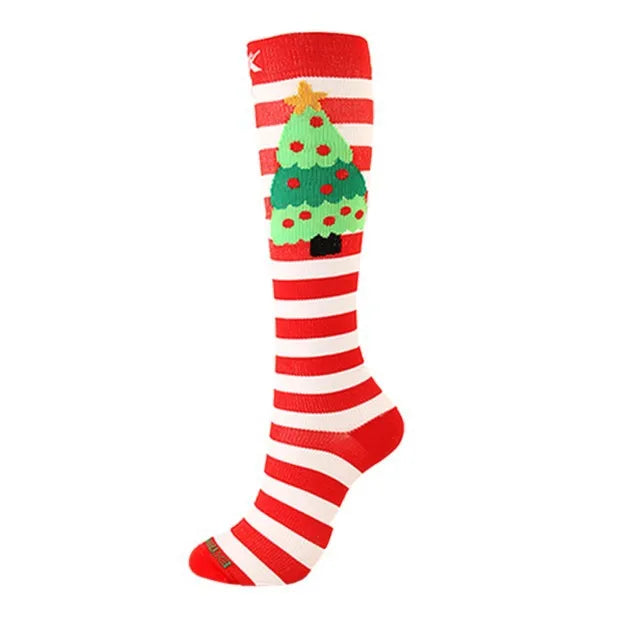 Christmas Compression Knee High Socks For Women & Men