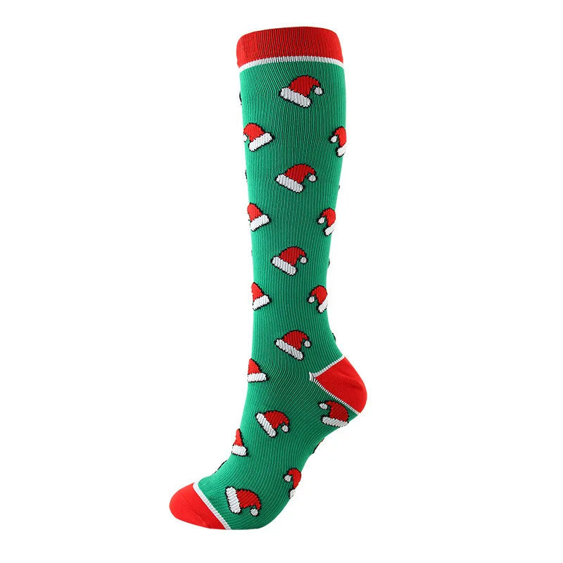 Christmas Compression Knee High Socks For Women & Men