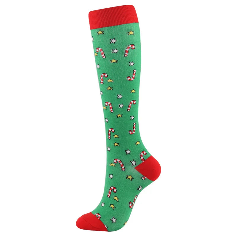Christmas Compression Knee High Socks For Women & Men