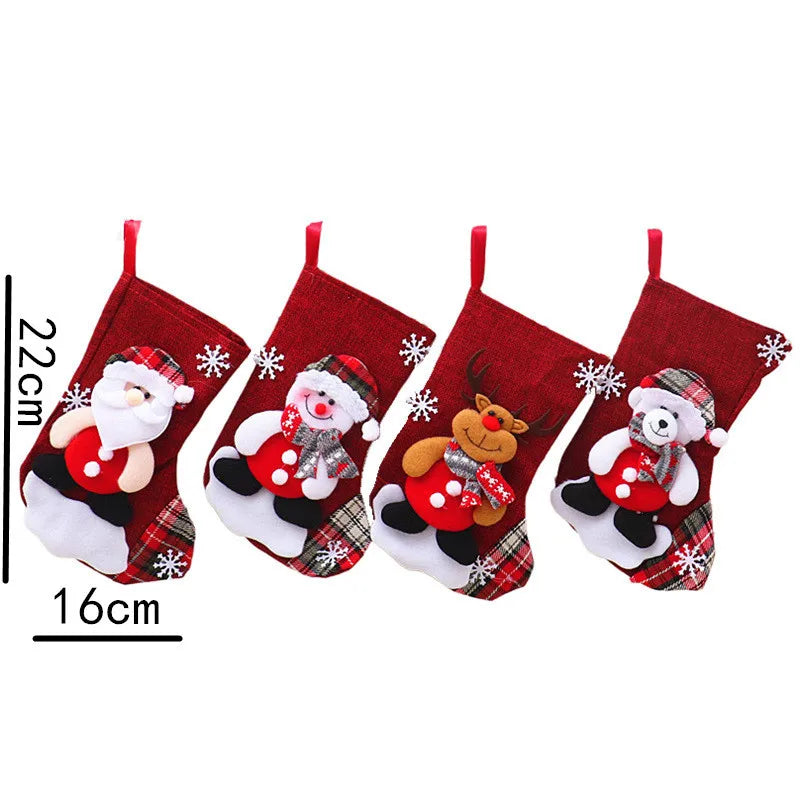Christmas Stocking Large Capacity Elk, Bear& Snowman Design