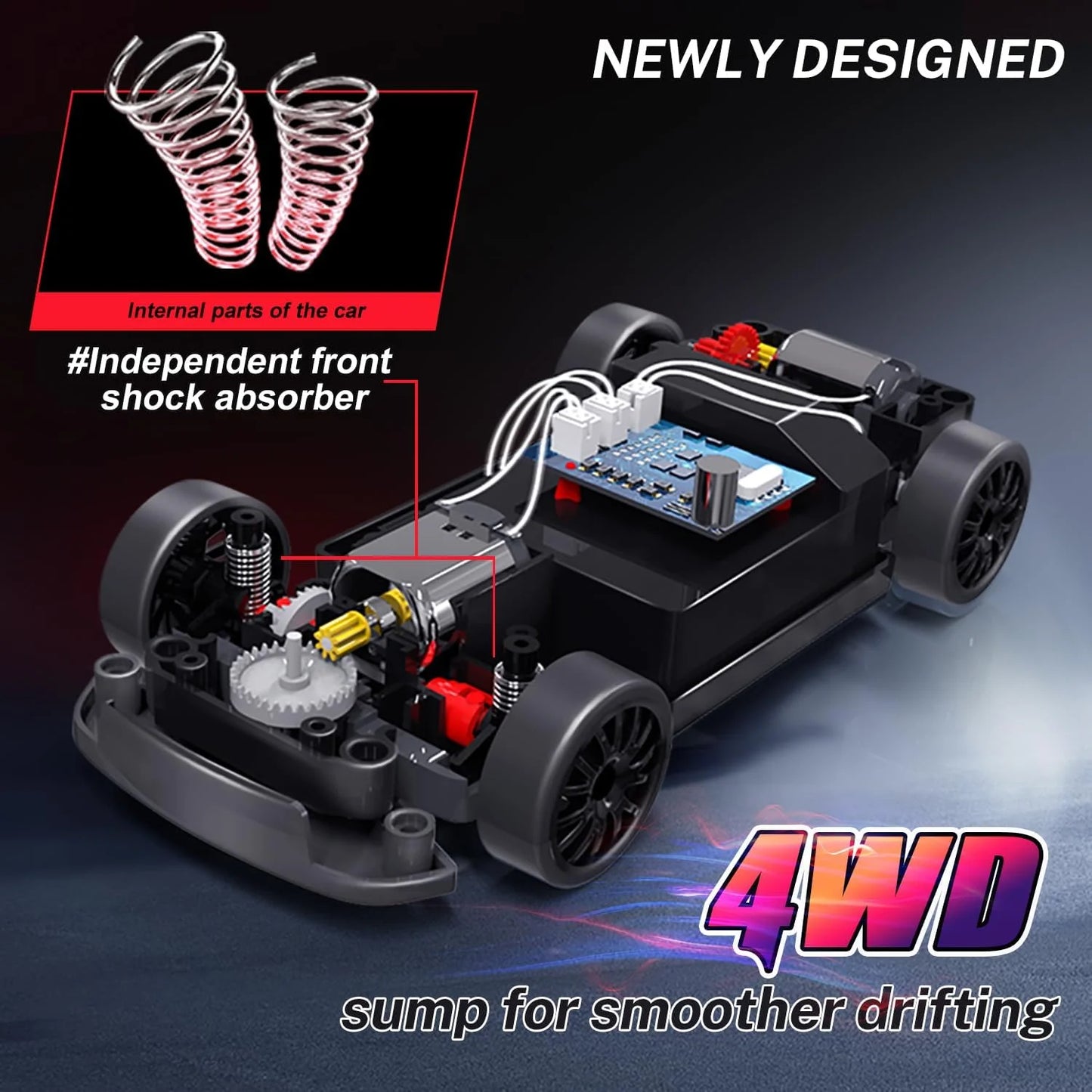 Remote Control Drift Car with Dual Drifting Tires and LED Lights