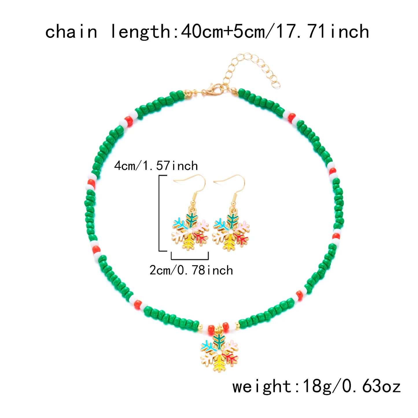 Christmas-Themed Colorful Jewelry Set