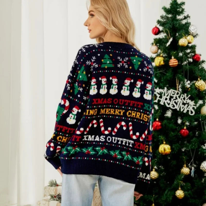 Christmas Women Full Sleeve Sequins Knit Sweater