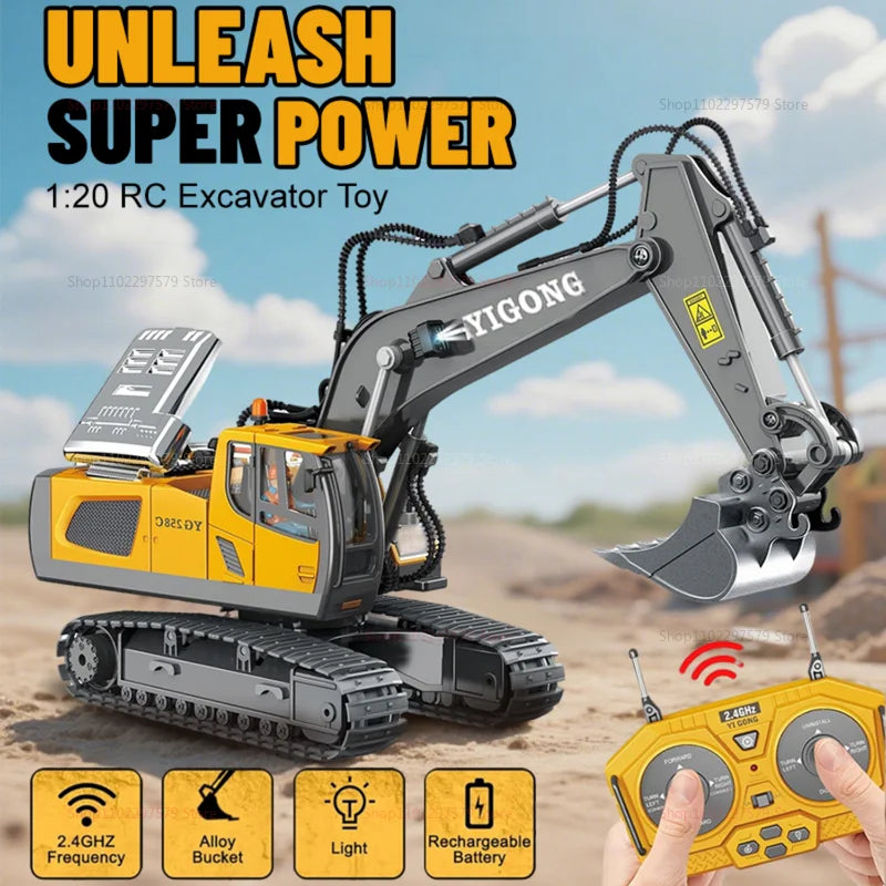 Remote Control Excavator With Lights