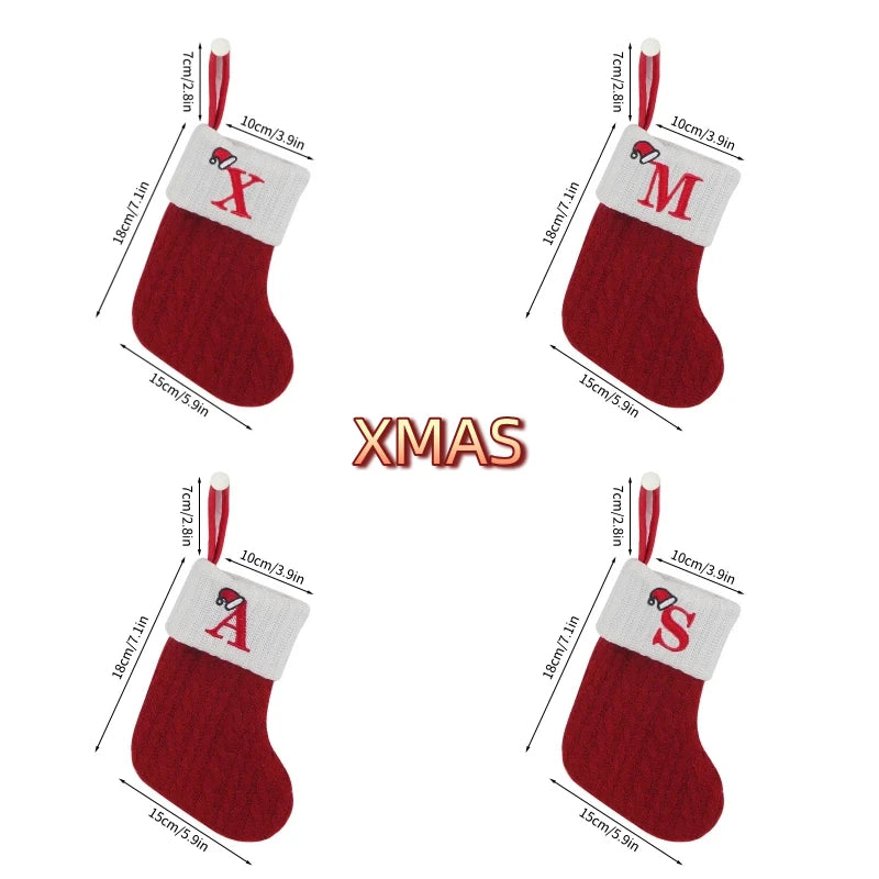 Christmas Knitted Stockings With Letters