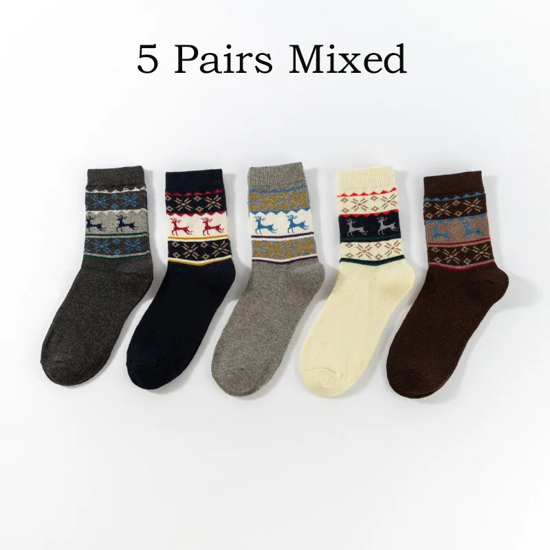 Christmas Unisex Warm Wool Socks [5pairs]
