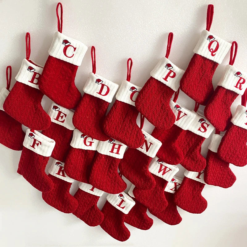 Christmas Knitted Stockings With Letters