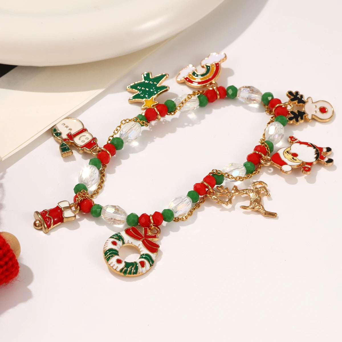 Christmas-Themed Wrapped Metal Bracelet