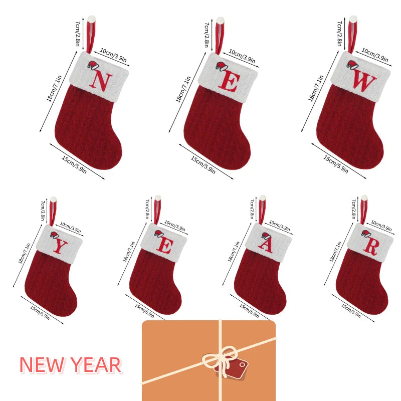 Christmas Knitted Stockings With Letters