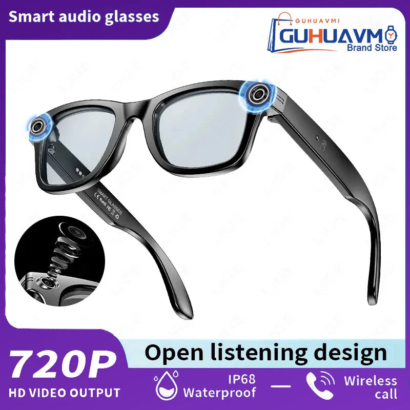 AI Unisex Smart Glasses with 8MP Camera & Languages Translation