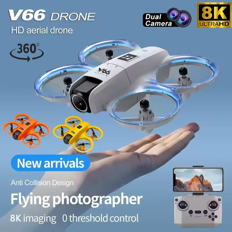 V66 Mini Drone 8K Profession HD Wide Angle Camera