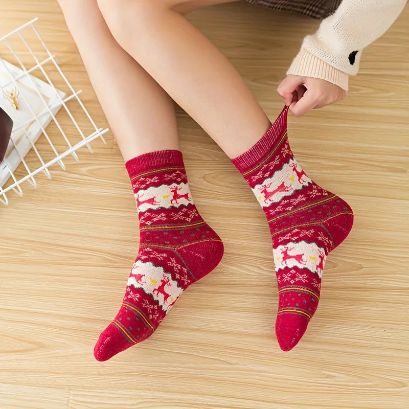 Christmas Unisex Warm Wool Socks [5pairs]