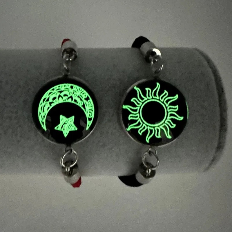 Luminous Sun & Moon Lovers Braided Bracelet