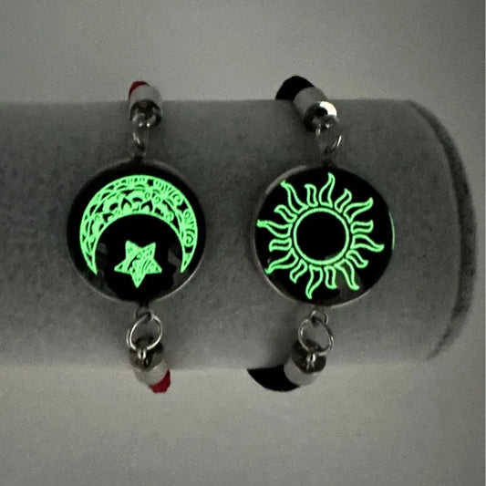 Luminous Sun & Moon Lovers Braided Bracelet