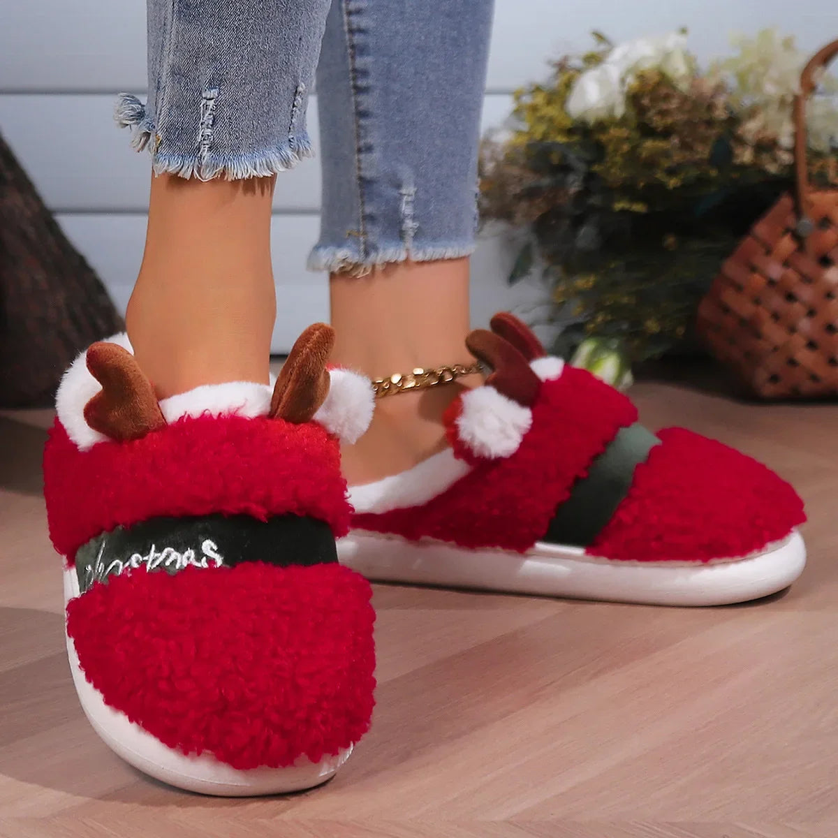 Christmas Unisex Winter Cotton Slippers