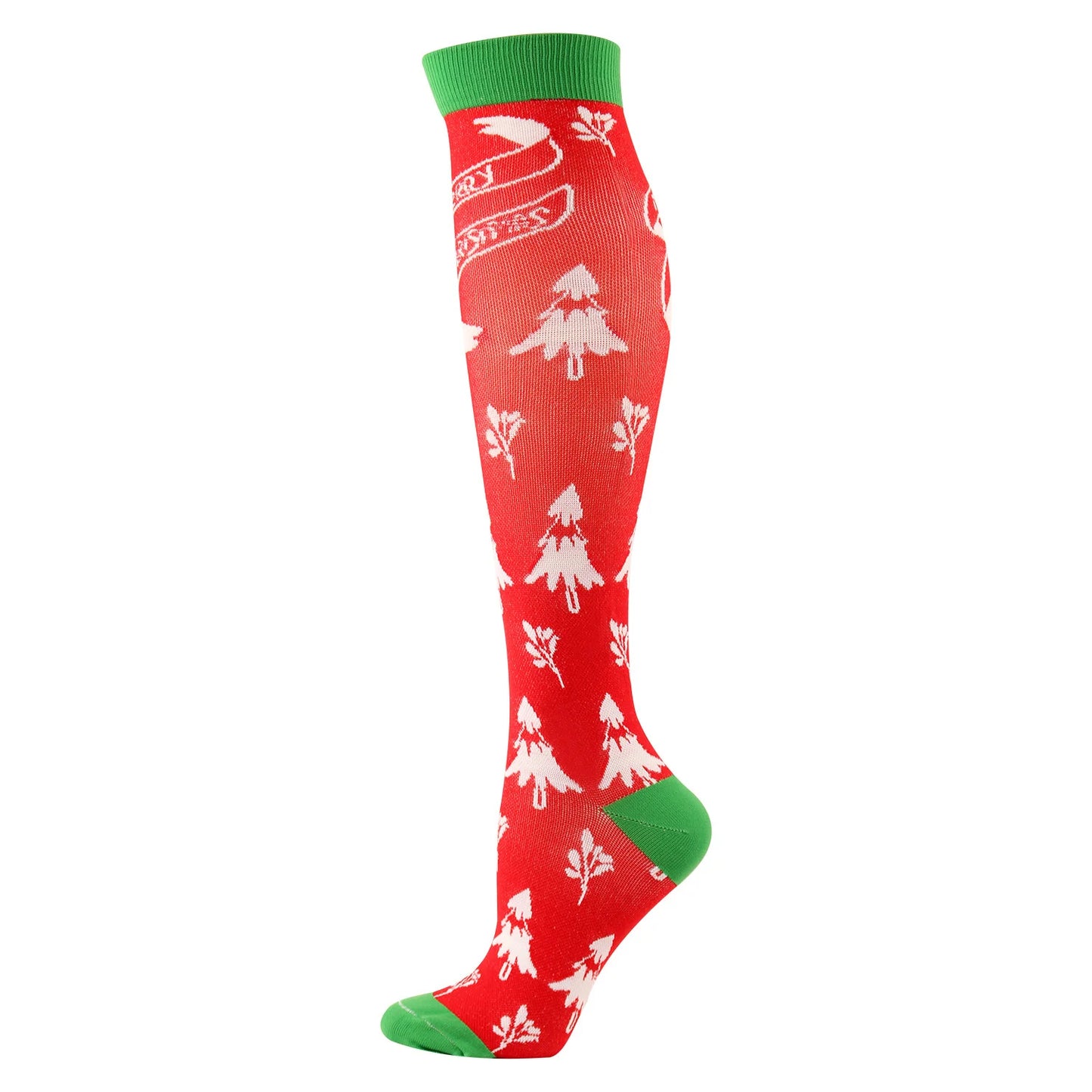 Christmas Compression Knee High Socks For Women & Men