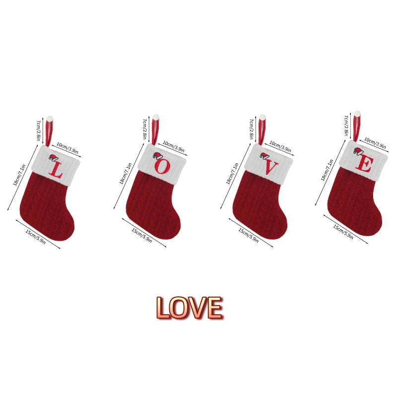 Christmas Knitted Stockings With Letters