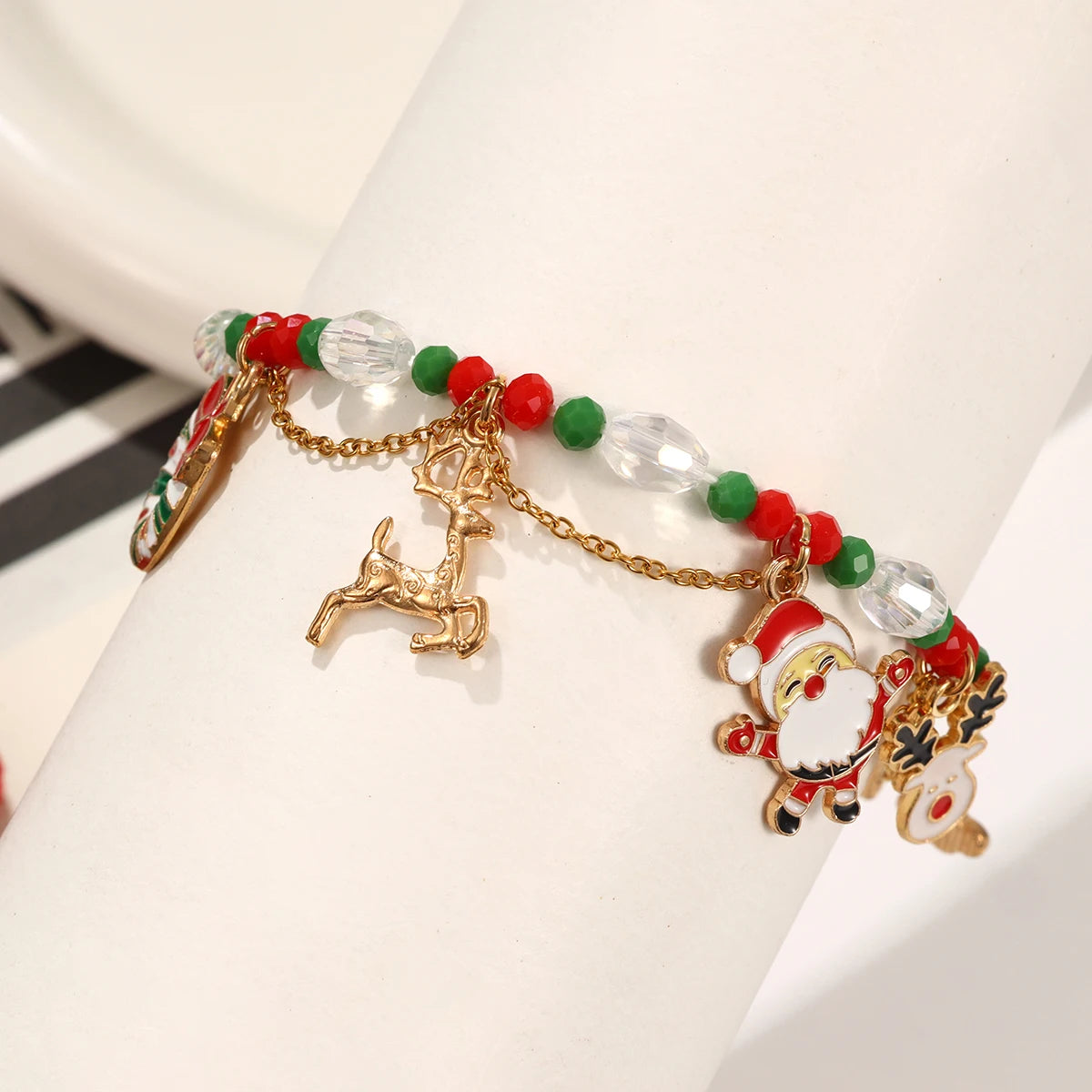 Christmas-Themed Wrapped Metal Bracelet