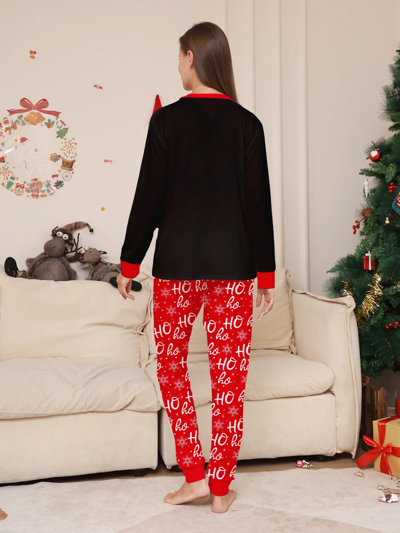 Festive Christmas Couple Pajamas Set