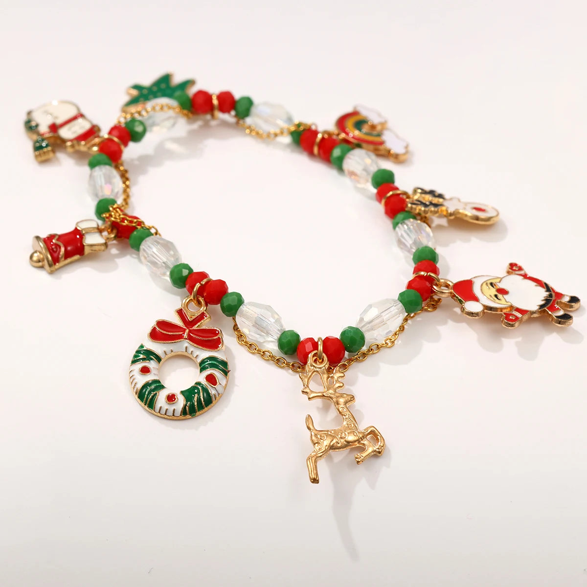 Christmas-Themed Wrapped Metal Bracelet