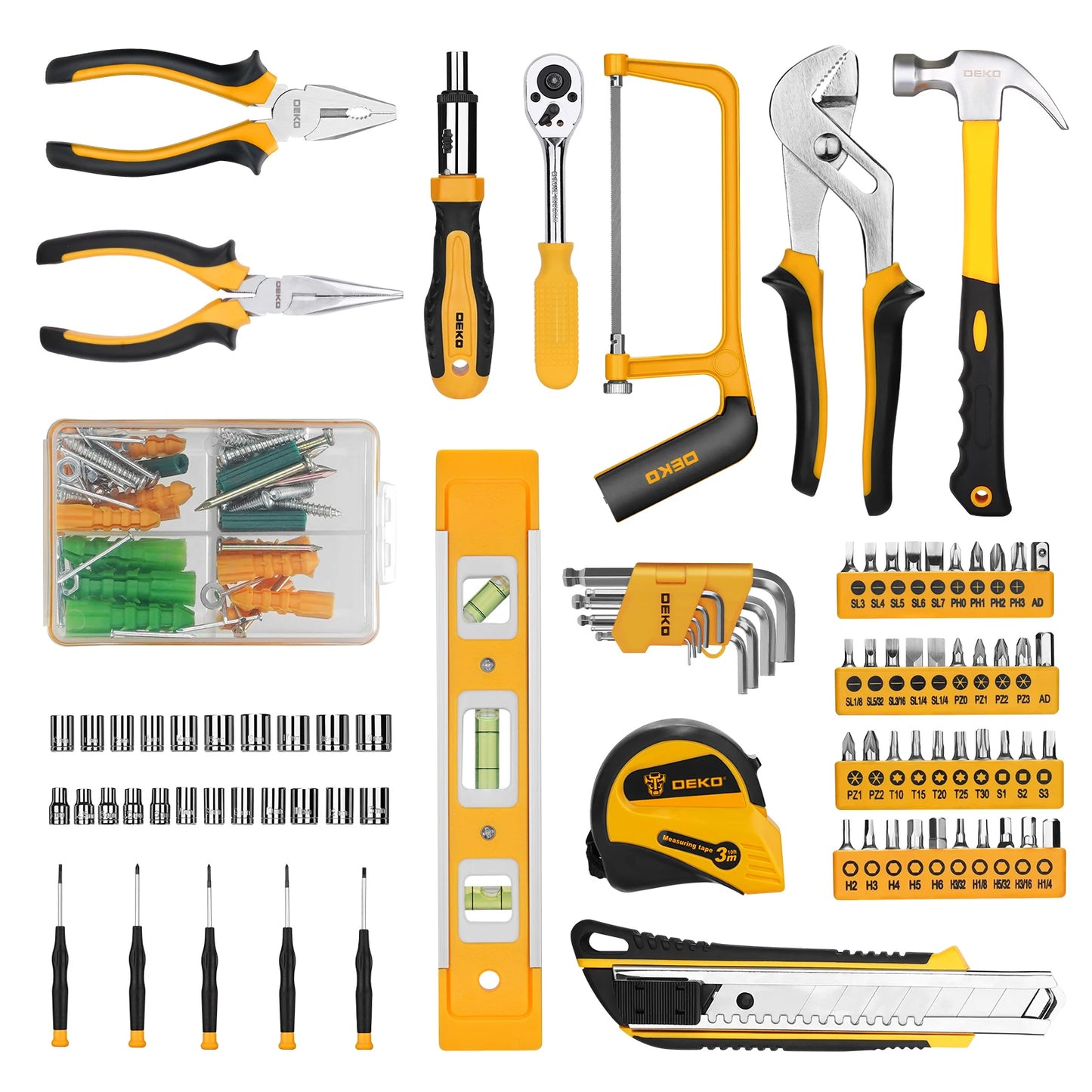 DEKO 228Pieces Socket Wrench Auto Repair Tool Combination Package