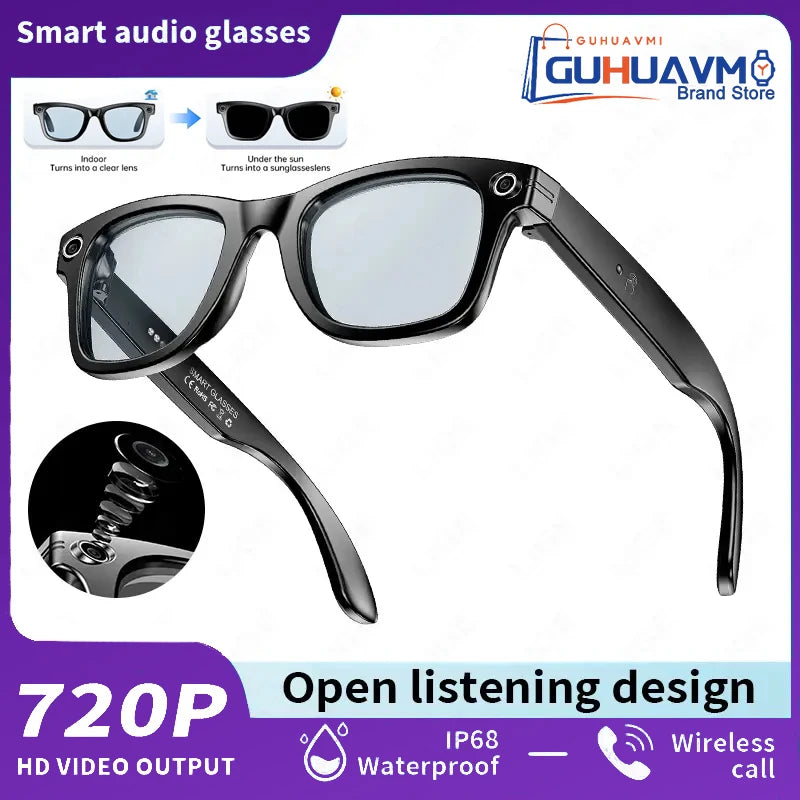 AI Unisex Smart Glasses with 8MP Camera & Languages Translation