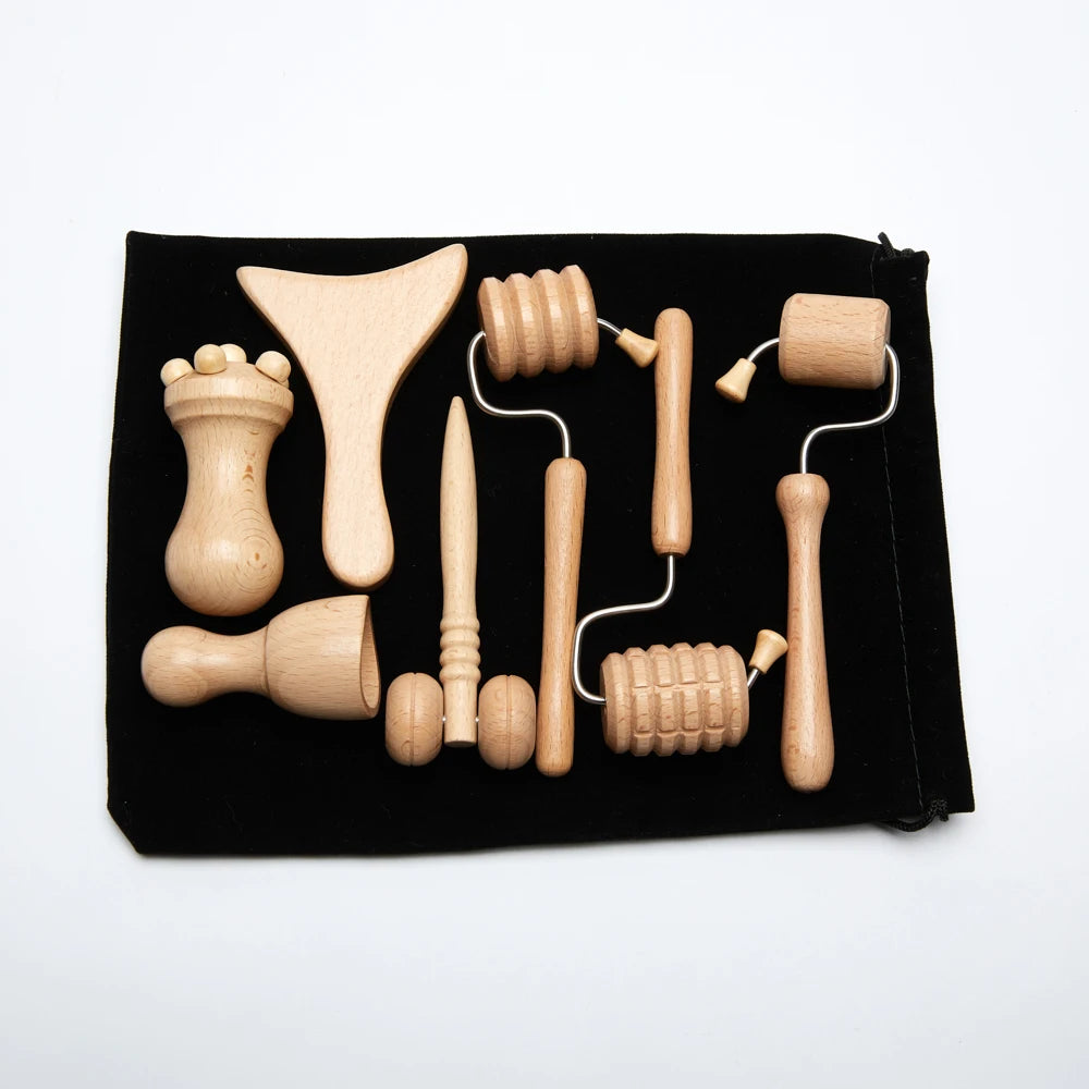 Wooden Face Massage Roller Anti-aging