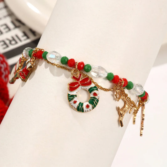 Christmas-Themed Wrapped Metal Bracelet