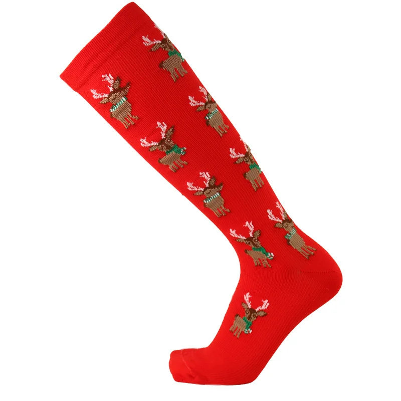 Christmas Compression Knee High Socks For Women & Men