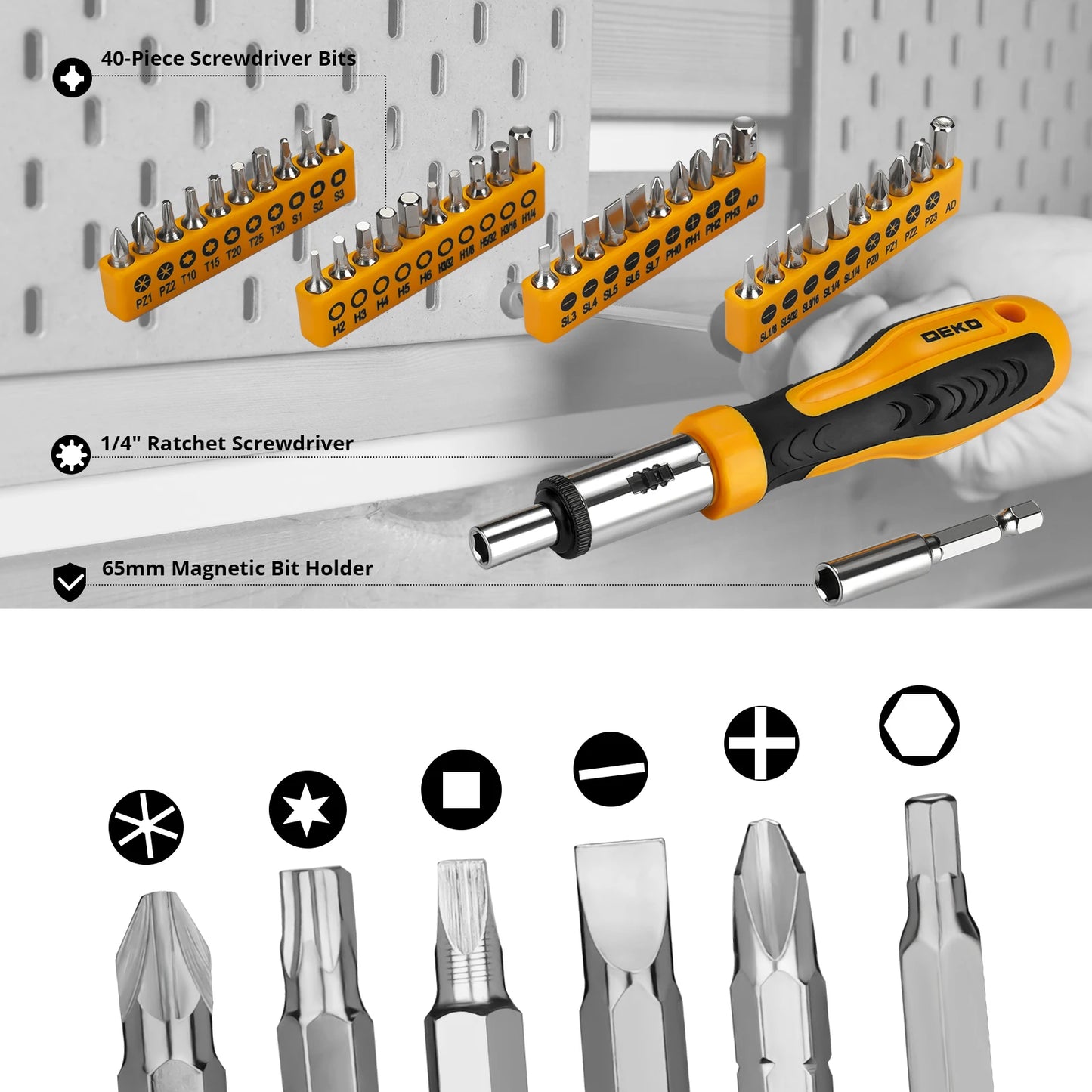 DEKO 228Pieces Socket Wrench Auto Repair Tool Combination Package