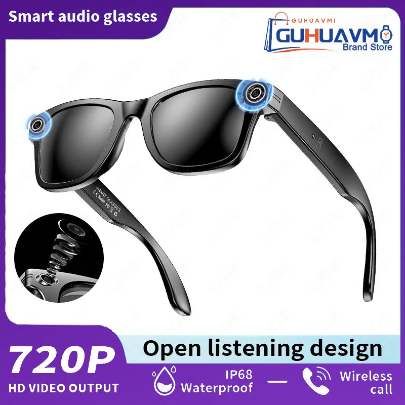 AI Unisex Smart Glasses with 8MP Camera & Languages Translation