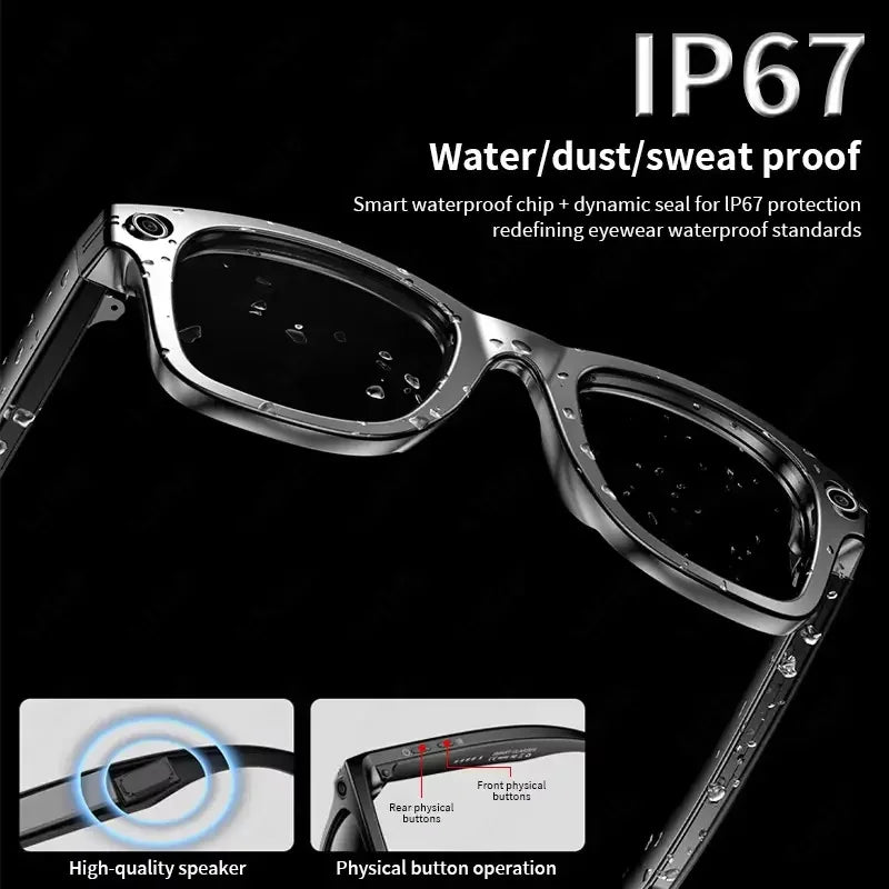 AI Unisex Smart Glasses with 8MP Camera & Languages Translation