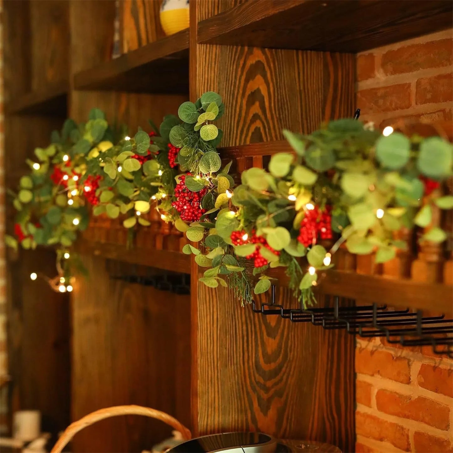 Christmas decoration Garland With Artificial Berries 6.3ft