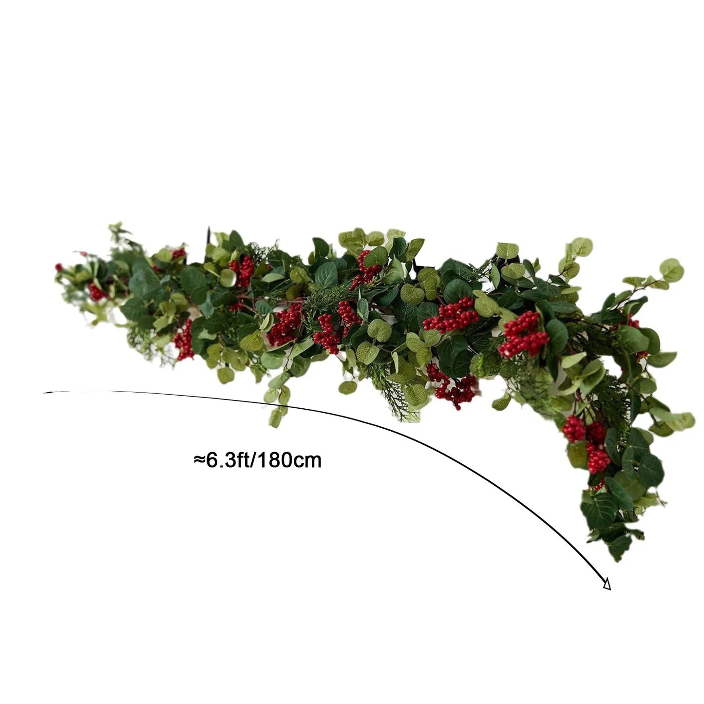 Christmas decoration Garland With Artificial Berries 6.3ft